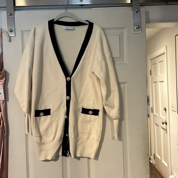 Rebecca Vallance Tancy Contrast Cotton Blend Cardigan - Picture 2 of 2